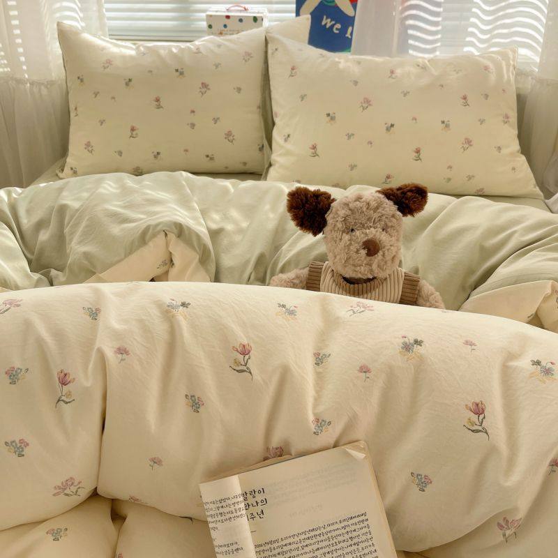小清新田园童趣床上四件套吊边床单床笠款学生宿舍三件套软糯家用,淘宝优惠券,粉丝福利购,淘宝优惠卷