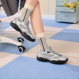 天鹅鞋361运动鞋女2025冬季网面透气薄底轻