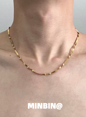 扭曲金色蛇骨链项链轻奢小众