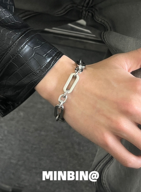 古巴拼接钛钢手链小众高级