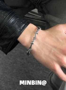 不掉色荆棘钛钢手镯小众设计