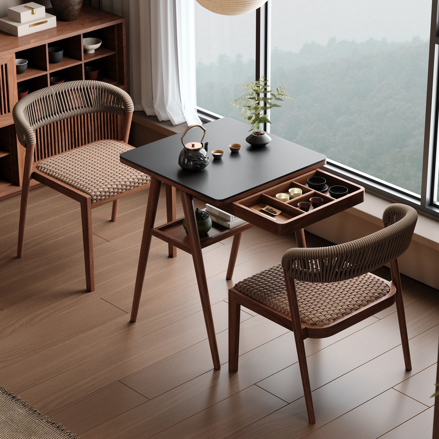 木小咖 山野家用阳台小户型桌椅休闲边桌椅组合泡茶一桌两椅茶桌,淘宝优惠券,粉丝福利购,淘宝优惠卷