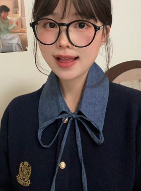 双笙欧尼格子百搭衬衫卫衣假领子