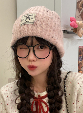 毛线帽逛街休闲女秋冬大头围针织