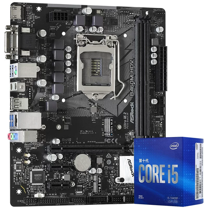 Intel i3 10100/i5 10400F/i7 10700F с платой Huaqing B460M-HDV набор