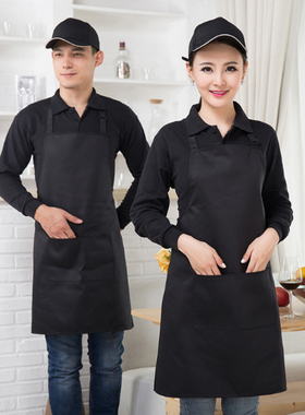 酒店厨师服务员工作围裙男女蛋糕店烧烤火锅店饭店四季挂脖围裙