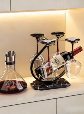 新中式轻奢优雅红酒杯架酒柜摆件
