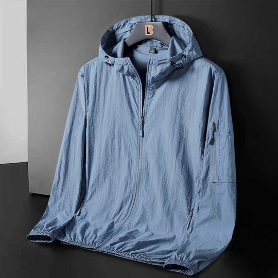 夏季超薄防晒衣服男外套户外运动透气风衣多口袋夹克休闲男士上衣