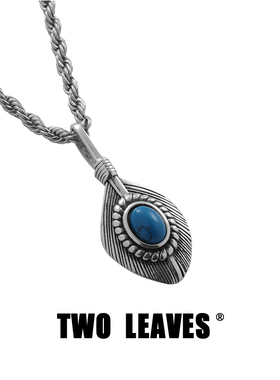 TWOLEAVESS925银羽毛做旧吊坠