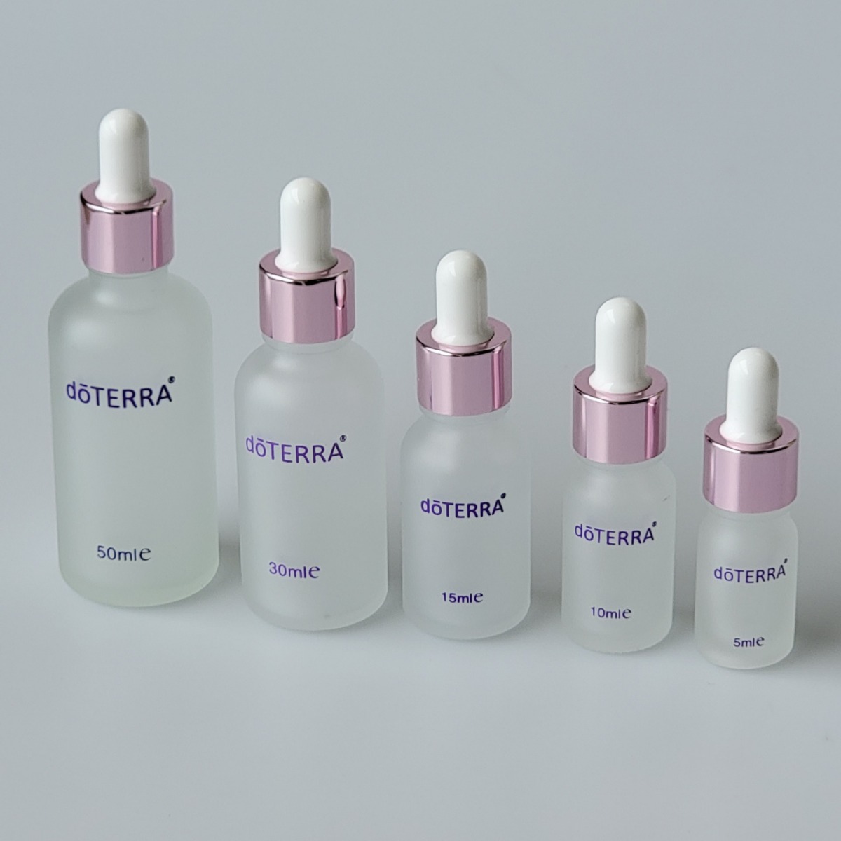 玫瑰金磨砂精油空瓶15ml30ml玻璃滴管盖精华化妆水分装分装瓶 - 图1