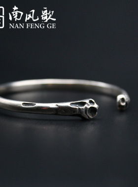 原创设计手镯纯银开口个性风潮男
