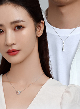 莫比乌斯环纯银情侣项链一对男女情侣款高级设计感轻奢小众原创