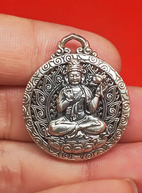 宝宝小孩子镂空虚空藏属马本命佛生肖纯银吊坠守护神足银项链男女