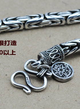 大师男项链银平安复古麻绳