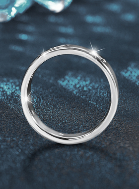 时尚莫桑石S925纯银戒指女高级感简约大气仿真钻戒纯银闭口戒子