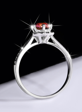 S925莫桑石六芒星女士对戒