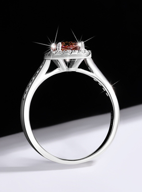 S925纯银莫桑石公主方求婚戒指