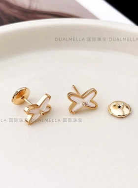 交叉耳钉白贝母Liens缘系一生