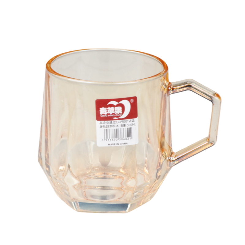 青苹果无铅玻璃垣凌把杯钠钙玻璃水杯啤酒杯带把玻璃喝水杯饮料杯,淘宝优惠券,粉丝福利购,淘宝优惠卷
