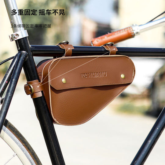 Mountain bike top tube bag, retro beam bag, triangle bag, road bike riding equipment, narrow side storage tool bag