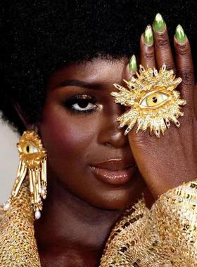 中古vintage镀金恶魔之眼指环