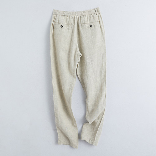 亚麻裤男宽松夏季薄款男士休闲裤棉麻男裤直筒麻裤子百搭男长裤潮 - 图2