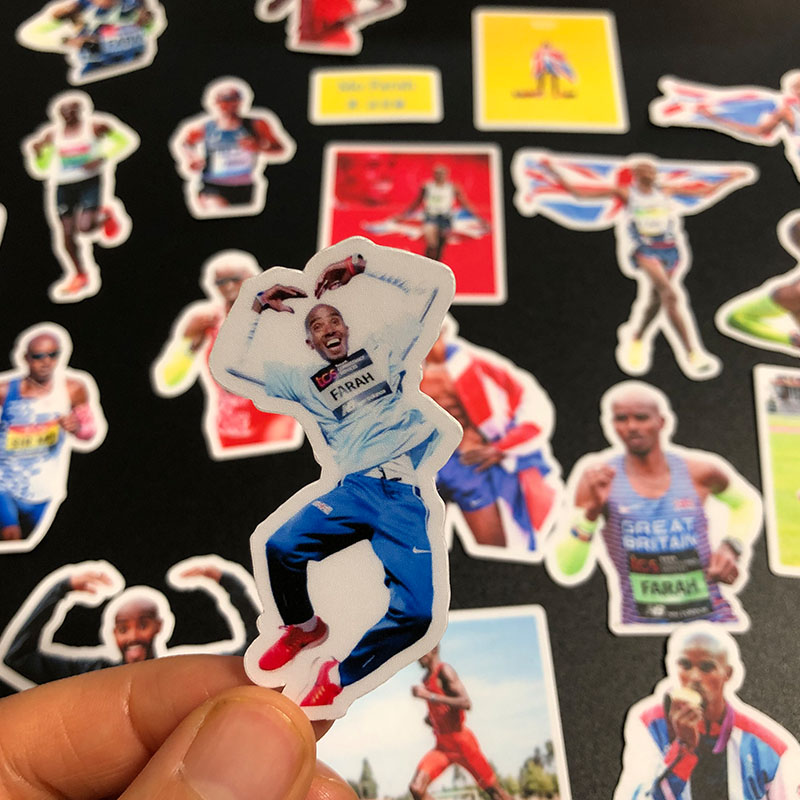 法拉赫贴纸万米之王中长跑运动员周边手机壳同款贴画防水装饰贴