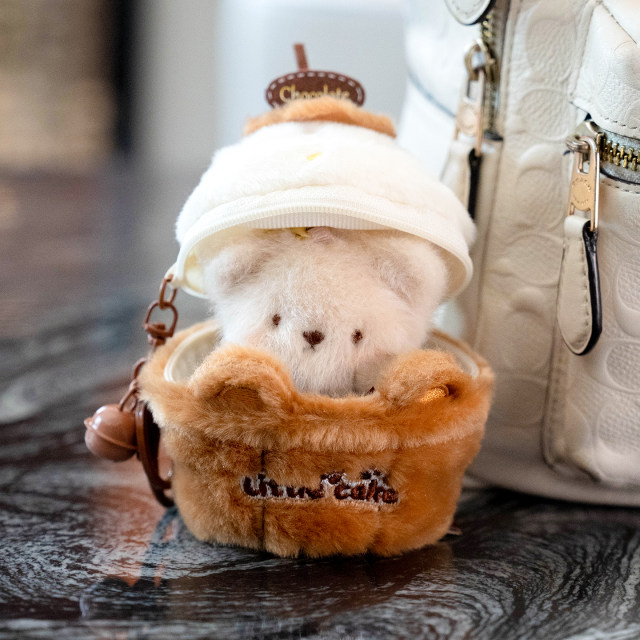 Pendant keychain ຫມີງາມເຊື່ອງໄວ້ໃນ cake