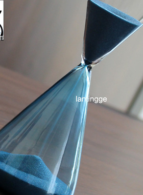 蓝色玻璃计时送朋友新品促销礼物