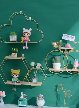 免打孔墙壁装饰置物架过年装饰品