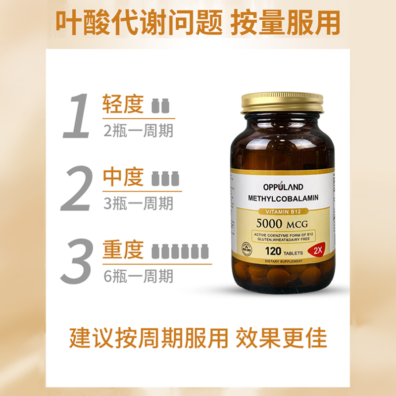 oppuland叶酸片进口中老年活性叶酸维生素叶酸白发正品官方旗舰店