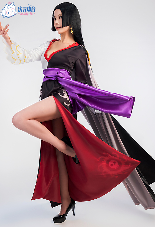 海贼王剧场onepiece 蛇姬汉库克 女帝cos服黑白cosplay套装动漫 - 图1