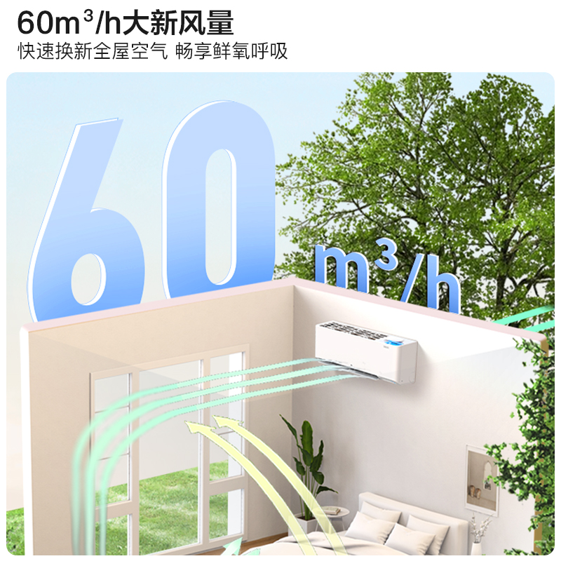 TCL 新风2匹新一级60m³/h大新风量变频冷暖小蓝翼Ⅱ智能空调挂机 - 图1