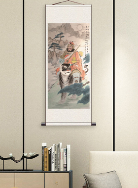 财神送福招财进宝丝绸挂画家居装饰画风水挂画定制企业装饰喜鹊画