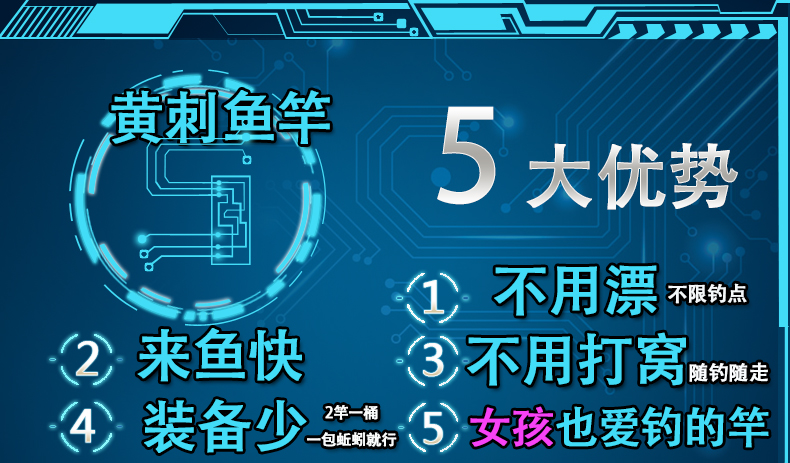 昂刺鱼竿竿套装组合是三种鱼竿软钓软尾串钩迷你小海竿极细远甩竿-图1