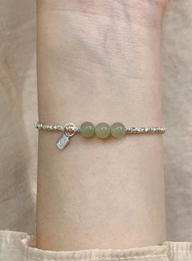 不规则碎银几两手链新款无事牌福牌转运珠新中式国风复古小众设计