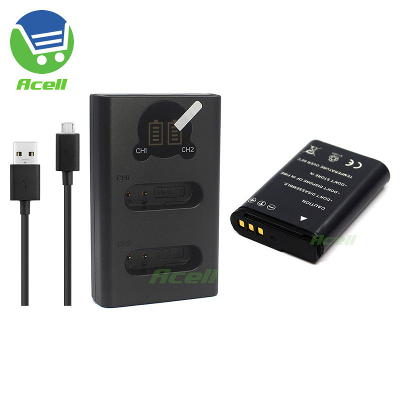 适用于 Nikon尼康EN-EL23 COOLPIX P900s P900相机电池+USB充电器 - 图1