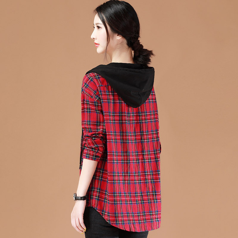 联名华来阿玛施特妈妈纯棉连帽衬衫 摩登猫衬衫