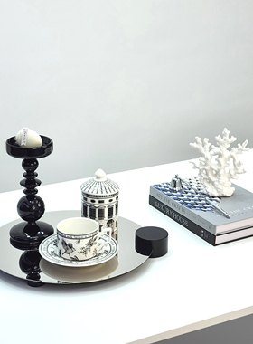 简约现代不锈钢桌面收纳托盘摆件