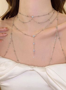 胸链身体链欧美bodychain性感比基尼bikini锁骨后背链配饰项链女