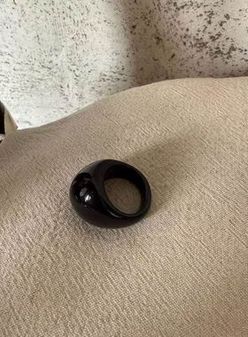 韩国ins博主同款椭圆树脂扳指戒指女个性时尚气质百搭指环戒子