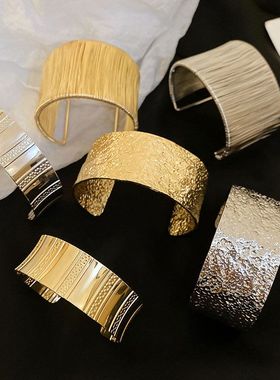 欧美跨境不规则凹形手镯女高级感简约手环小众冷淡风个性手饰饰品