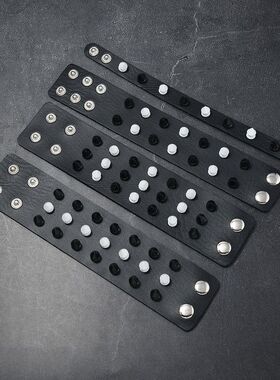 暗黑朋克铆钉皮质手链