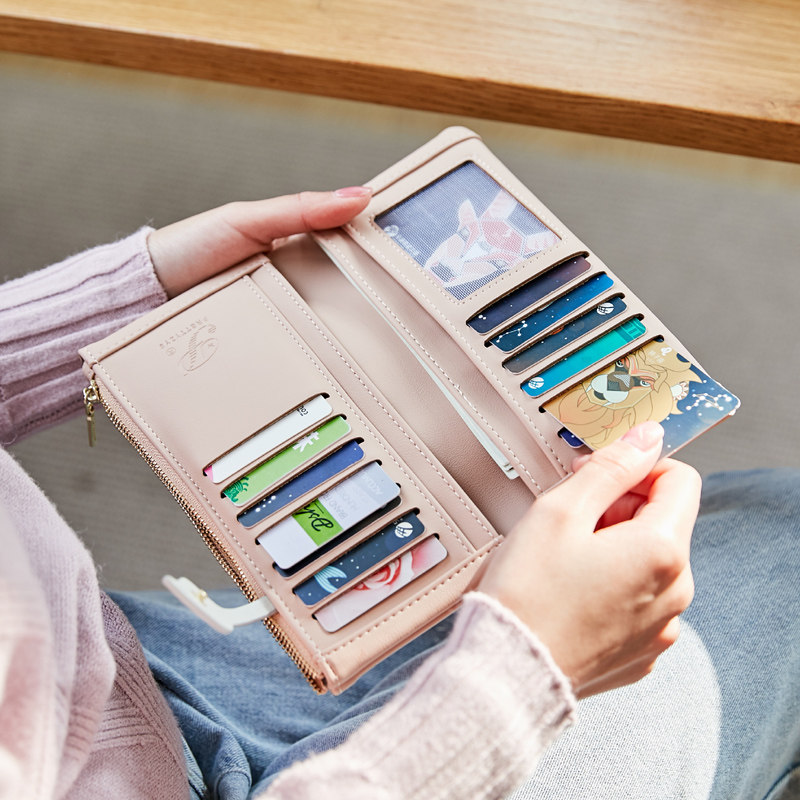 普瑞蒂韩版可爱小清新女长款心钱包 获丰箱包钱包