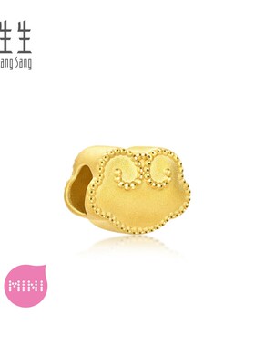 周生生Charme祥瑞祝福如意祥云黄金转运珠足金diy手链串珠92438C