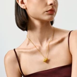 周生生 Культурные благословения ног древних восточных предков, золотое золото, материнская тыква, золотое бриллиантовое ожерелье 95834n