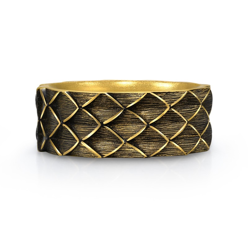 Chow Sang Sang official genuine NOIR cool black series zodiac dragon gold pure gold dragon scale ring for men 94372R