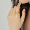 Chow Sang Sang gold Petchat cat ring