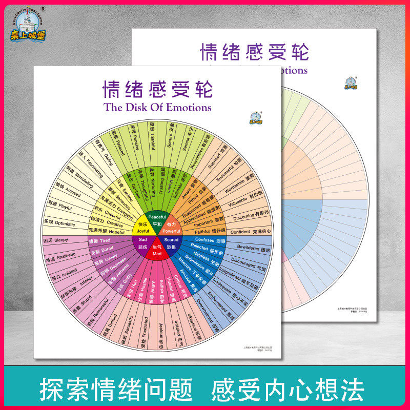 情緒感受輪正面解讀兒童情緒心理學掛圖掌控情緒心裡正念療法掛圖 淘寶天貓 Line購物