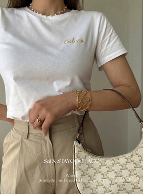 镂空钛钢纹理细线条网状手镯女士欧美极简轻奢手环高级感复古